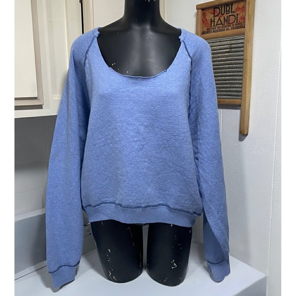 NEW FP We The Free Blue Heavy Weight Sweatshirt Size Med